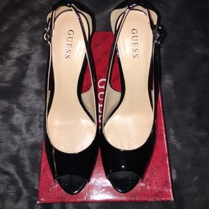 Guess Black Patent Leather Heels 11M New In Box